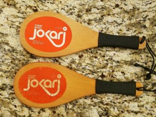 2 Vintage Jokari Champ Model Racquetball Wood Paddles