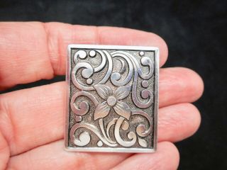 Authentic Vintage W.  Germany Scarf Clip Engraved Flower Motif