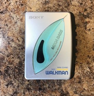 Vtg Sony Walkman Avls Wm - Ex190 Mega Bass Portable Cassette Player Good