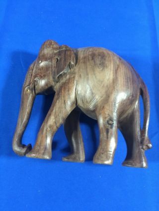Vintage 6 " Tall Hand Carved Wooden Miniature Elephant