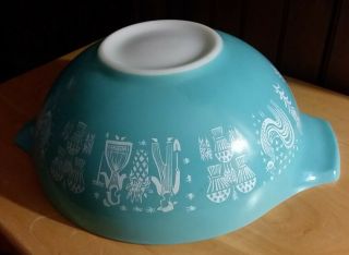 Vintage Pyrex Amish Butterprint Turquoise Large Cinderella 4qt 444 Mixing Bowl