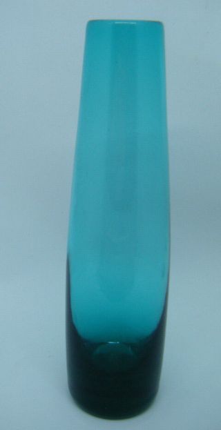 Vintage Mid Century Green / Teal? Glass Posy Vase 8