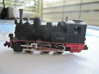 N Scale Arnold Rapido Vintage Locomotive And 3 Coach Cars 89 - 7566