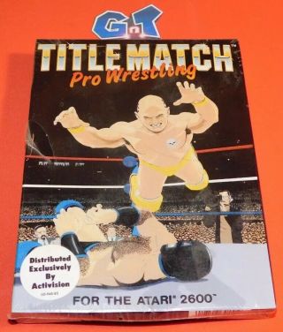 Title Match Pro Wrestling Atari 2600 Cartridge Box Vintage