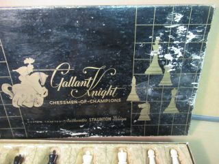 Staunton Gallant Knight Chess Set Vintage 3 1/4 