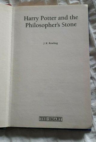 Harry Potter and the Philosopher ' s Stone First Edition HB - 6th printing 3