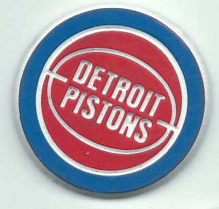 Nba Detroit Pistons Round Vintage Magnet From 1990 
