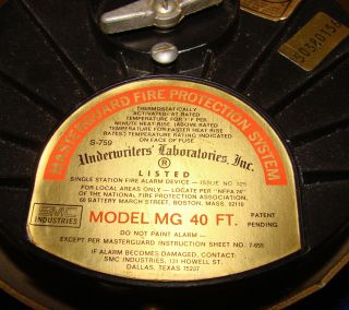vintage MASTERGUARD Fire ALARM - - - WIND UP - - - Model MG 40 FT 4