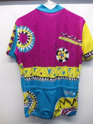 VTG 1990 Tommaso Men ' s M - L Vibrant Retro Bike Cycling Jersey Shirt Made in Italy 4