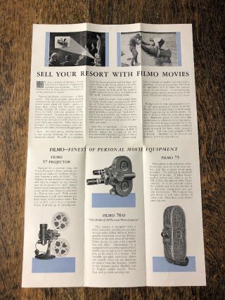 Orig.  1930 Filmo Bell & Howell 16mm Advertising Brochure With Prices