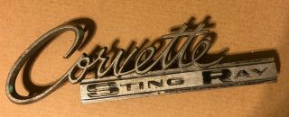 Vintage 1963 - 65 Chevy Corvette Sting Ray Rear Deck Emblem 3797414