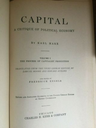 Capital Karl Marx A Critique of Political Economy 3 volume Set 1912 Kerr 4
