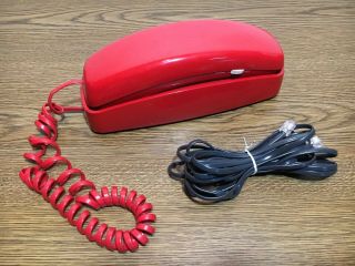 Vintage Red At&t Corded Phone Handset Business Home Landline Model 210 W Wire