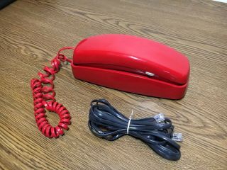 Vintage Red AT&T Corded Phone Handset Business Home Landline Model 210 w Wire 3