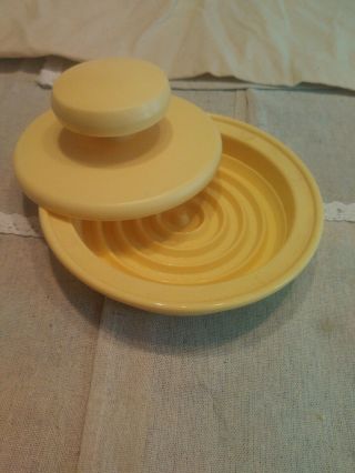 Vtg Yellow Plastic Hamburger Press Maker Robinson Co Foley Al Usa