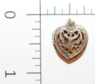 Filigree Heart Box Opening To A Ring Sterling Silver Vintage Bracelet Charm 4.  1g 4