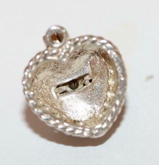 Filigree Heart Box Opening To A Ring Sterling Silver Vintage Bracelet Charm 4.  1g 5