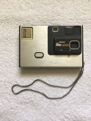 Vintage 1980s Silver Eastman Kodak Disc 4000 Camera Metal Strap
