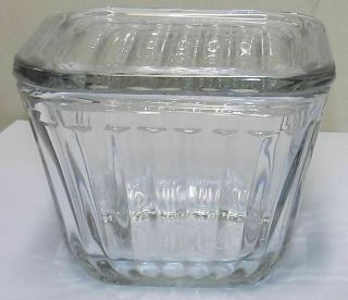 1932 Anchor Hocking Vintage Design Glass Dish Container With Lid