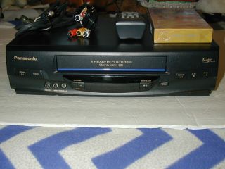 Panasonic Pv - V4540 Vcr Player/ Recorder Vhs,  Cables,  Remote,  Blank Tape