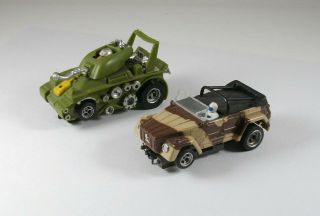 Vintage Aurora 4 - Gear Afx Ho Slot Cars,  Peace Tank,  Vw Thing