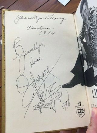 Liberace: An Autobiography Hc Inscribed W/ Sketch,  Postcard & News Clippings