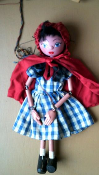 Vintage Red Riding Hood Marionette By Pelham Puppets