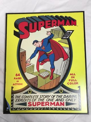 Vintage Dc Comics Superman Man Of Steel Comic Book Stamp Art Framed