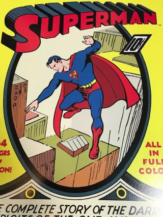 Vintage DC Comics Superman Man of Steel Comic Book Stamp Art Framed 3