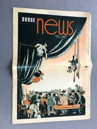 1936 Dodge Car Vintage Sales Brochure Newspaper - Convertible