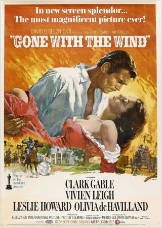 Gone With The Wind Vintage Movie Large Poster Art Print Maxi A1 A2 A3 A4