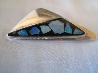 Vintage Sterling Silver Scandia Brooch Set With Opals