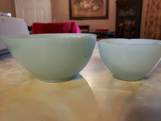 Vintage Fire King Turquoise Teardrop Bowl And Cup