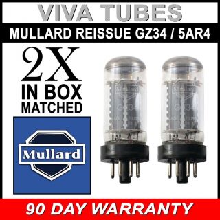 Matched Pair (2) Mullard Reissue Gz34 / 5ar4 Vacuum Tubes