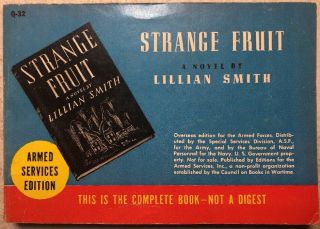 Strange Fruit By Lillian Smith,  Armed Services Edition Q - 32 1944,  Vintage Pb