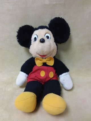 Vintage Knickerbocker Mickey Mouse Stuffed Plush Toy Doll Walt Disney Taiwan 12 "