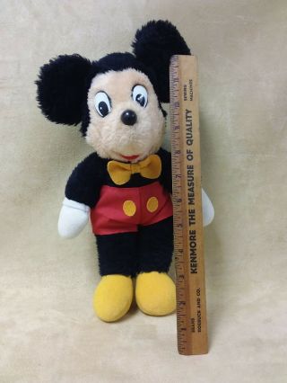 Vintage KNICKERBOCKER MICKEY MOUSE Stuffed Plush Toy Doll Walt Disney Taiwan 12 