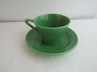Vintage Harlequin Green After Dinner Demitasse Cup & Saucer Homer Laughlin