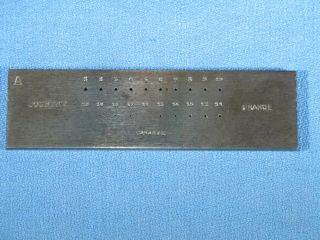 Vintage Joubert 20 Hole 4 " Long Wire Draw Plate " A " Tool France