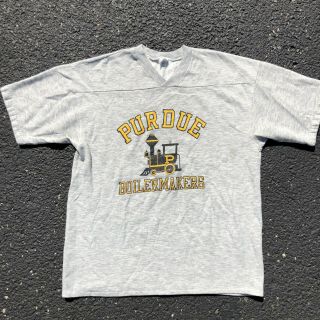 Vintage 80s Purdue Boilermakers Jersey Sweatshirt Pullover Artex - Size Large