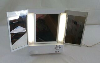 Vintage Remington True To Light 3 Way Make Up Mirror Lighted Lm 8 Magnifying