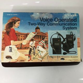 Vintage Realistic Voice Operated Two - Way Communication System 49mhz Fm 21 - 400