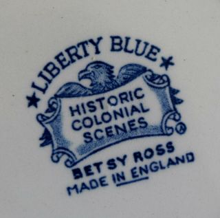 VTG Set of 4 Dessert Bowls Liberty Blue Historic Colonial Scenes Betsy Ross 4