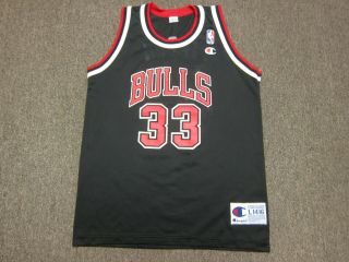 Vtg 90s Champion Nba Chicago Bulls 33 Scottie Pippen Jersey Shirt Large L 14 - 16