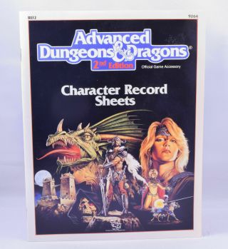 Advanced Dungeons And Dragons Character Record Sheets 2nd Edition Vtg 1989 Tsr