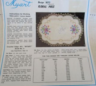 Vintage Myart 1473 Linen Supper Cloth With Floral Pattern To Embroider