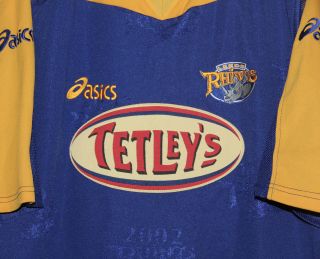 VINTAGE 2002 LEEDS RHINOS ASICS RUGBY LEAGUE JERSEY SIZE: X - LARGE 2
