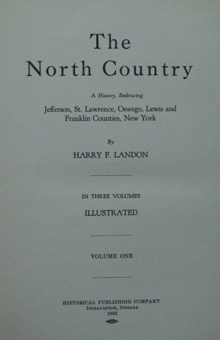 1932 York History Book Set - The North Country Oswego,  St.  Lawrence Counties 6