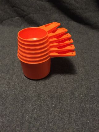 Vintage Tupperware Orange Measuring Cups