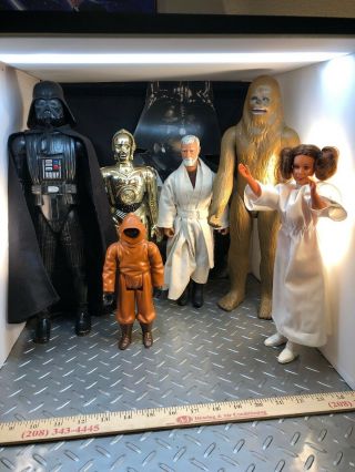 6 Vintage 1978 Kenner Star Wars 12 " Inch Dolls Leia Vader,  Chewie,  C3po,  Jawalot